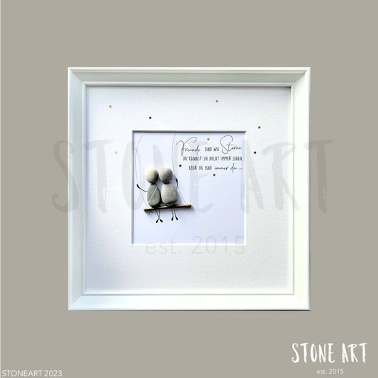 Steinbild - Freunde sind wie Sterne - Geschenk