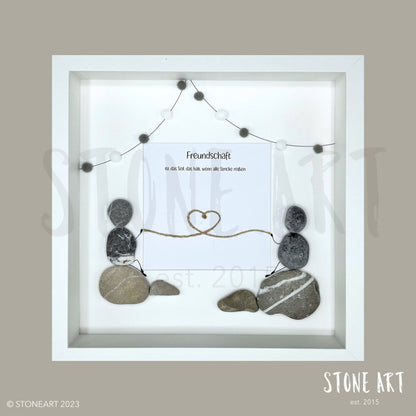 Steinbild - Freundschaft ist das Seil das hält - handgemachtes, personalisierbares Unikat