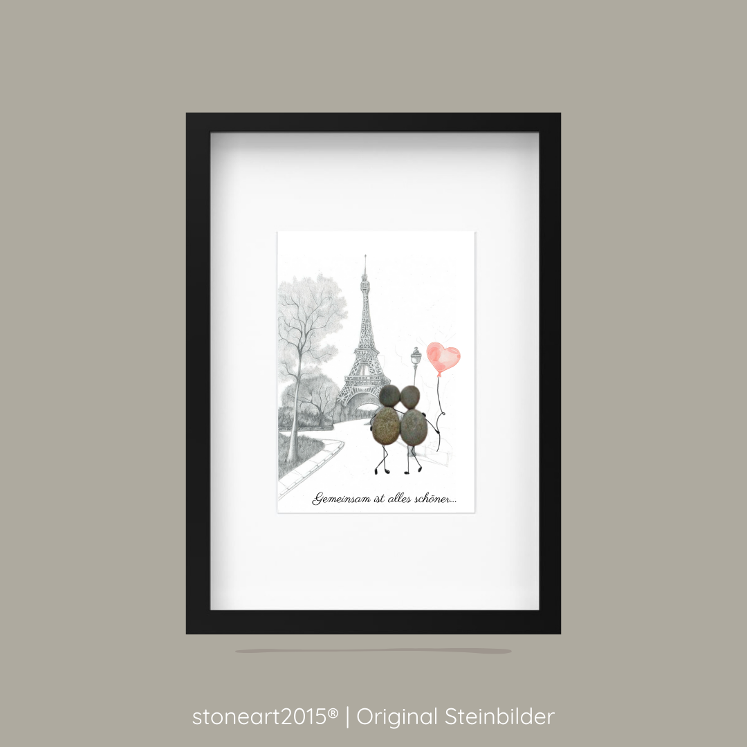 Steinbild - Gemeinsam ist alles schöner - Valentinstaggeschenk