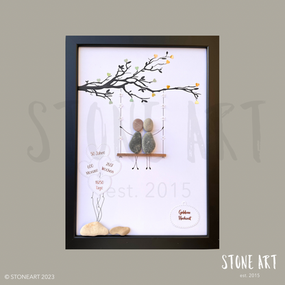 Steinbild - Goldene Hochzeit Geschenk zum 50 Hochzeitstag