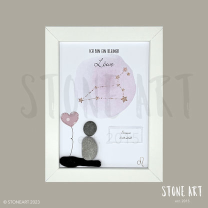 Steinbild - Sternzeichen Löwe Geschenk Taufe Geburt