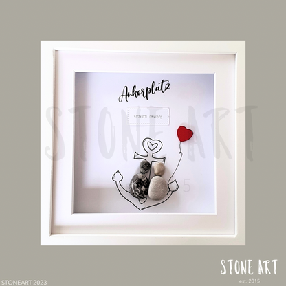 Steinbild Ankerplatz Geschenk neues Zuhause Koordinatenbild
