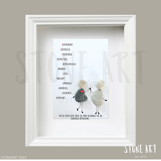 Handgemachtes Steinbild Arzthelferin Geschenk Arztpraxis
