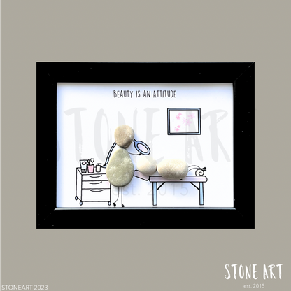 Steinbild Beauty_is_an_attitude Geschenk Kosmetikerin