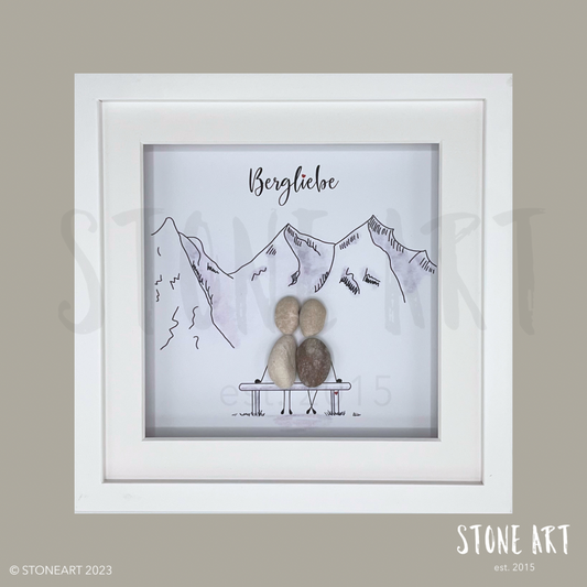 Steinbild Bergliebe_Bank Geschenk