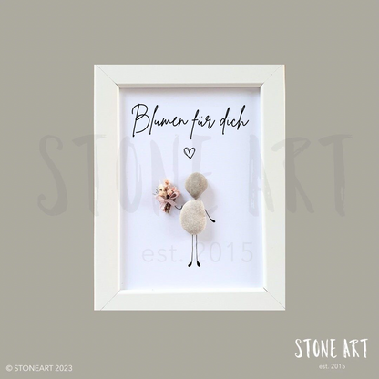 Steinbild Blumen für dich besonderes Geschenk  handgemacht