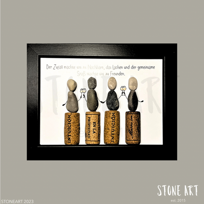 Steinbild Der Zufall machte uns zu Nachbarn Geschenk Weinkorken