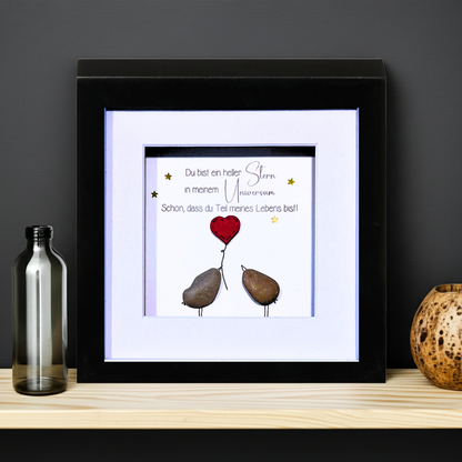 Steinbild Du bist ein heller Stern in meinem Universum. Handgemachtes Geschenk zum Valentinstag oder Geburtstag