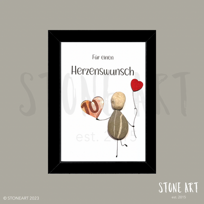 Steinbild Für einen Herzenswunsch Geldgeschenk