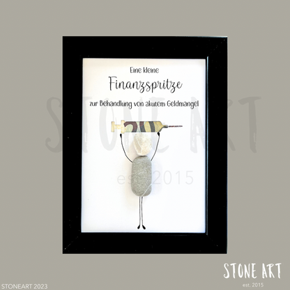 Steinbild Finanzspritze besonderes Geldgeschenk
