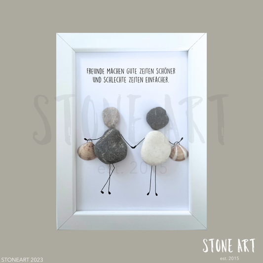 Steinbild Freunde machen gute Zeiten schöner und schlechte Zeiten einfacher - Geschenk