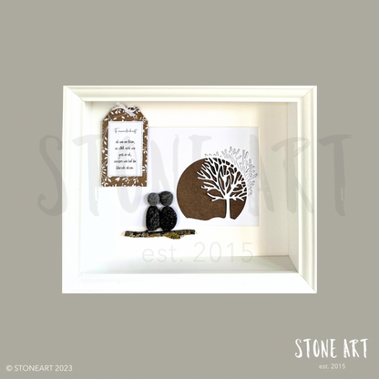 Handgemachtes Steinbild Freundschaft – Geschenk beste Freundin aus Natursteinen