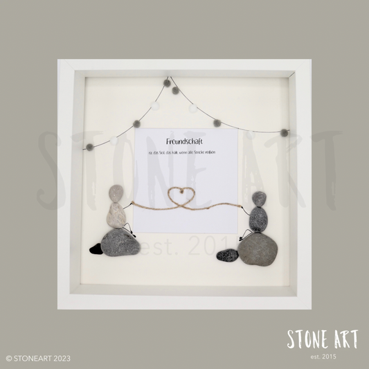 Steinbild Freundschaft ist das Seil das hält wenn alle Stricke reissen Geschenk