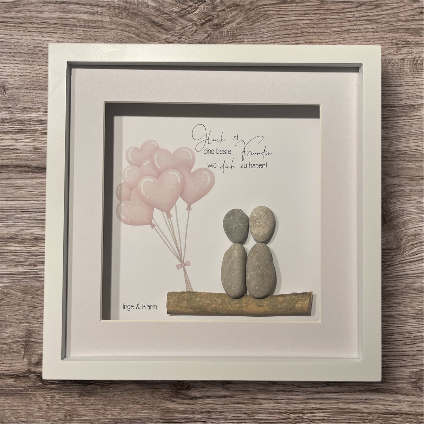 Steinbild Glück ist eine Freundin wie dich zu haben. Handgemacht und personalisierbar