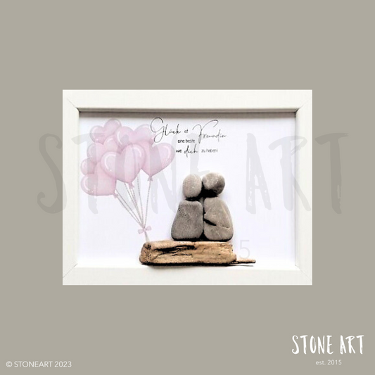 Handgemachtes Steinbild Glück ist eine Freundin wie dich zu haben Geschenk personalisiert