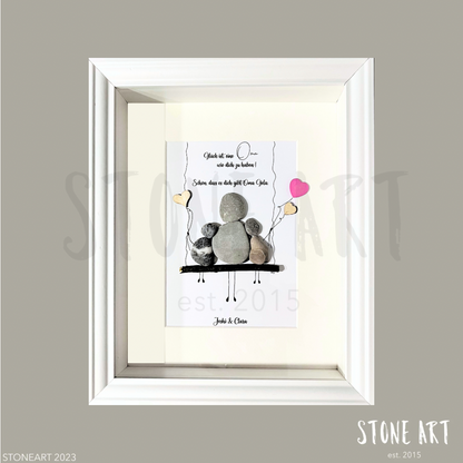 Handgemachtes Steinbild ‚Glück ist eine Oma wie dich zu haben‘ – Geschenk für Oma, personalisierbar, Natursteine