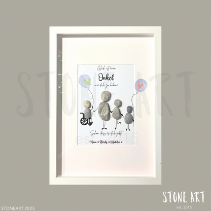 Steinbild Onkel mit Spruch „Glück ist, einen Onkel wie dich zu haben“ – handgemachtes Geschenk aus Natursteinen