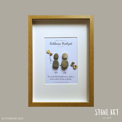 Steinbild Goldene Hochzeit mit Zitat Julie de Lespinasse