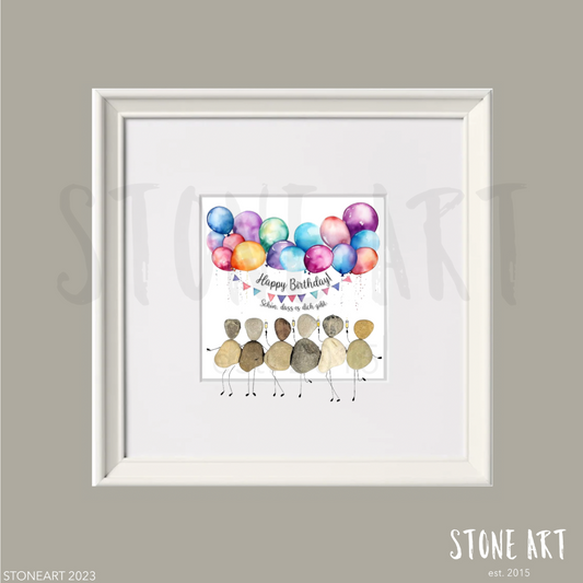 Handgemachtes Steinbild Happy Birthday personalisiertes Geburtstagsgeschenk