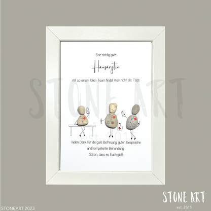 Steinbild Hausärztin Geschenk Praxis handgemacht personalisierbar