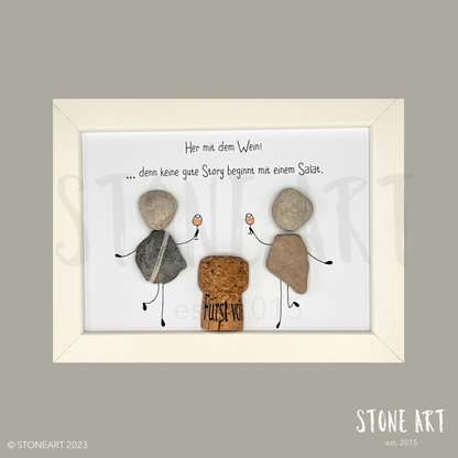 Steinbild Her miz dem Wein Geschenk