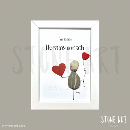 Steinbild Herzenswunsch besonderes Geldgeschenk zum selbst befüllen