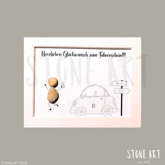 Steinbild  Herzlichen Glückwunsch Geschenk zum Führerschein