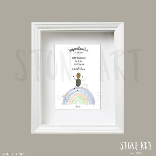 Steinbild Jugendweihe Geschenk personalisierbar