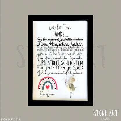 Steinbild Kita Team- Abschiedsgeschenk Erzieherin