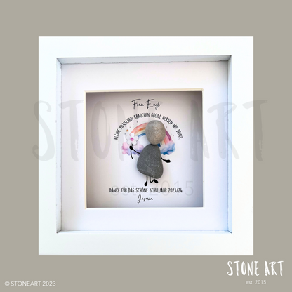 Steinbild Kleine Menschen brauchen so große Herzen wie deins Geschenk Lehrerin