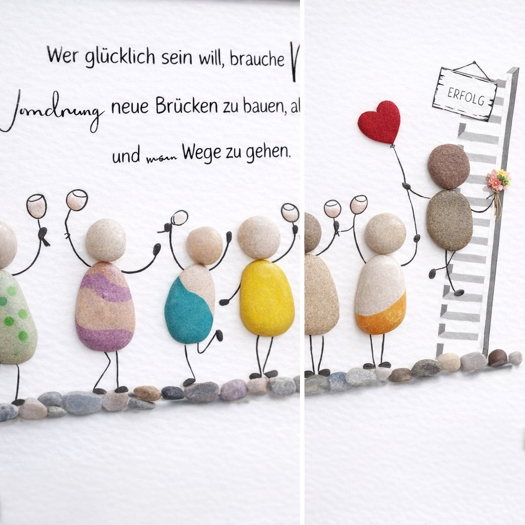 Steinbild Abschied für Kollegin oder Kollege – handgefertigtes Abschiedsgeschenk zum Jobwechsel oder Ruhestand