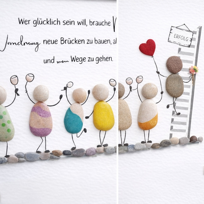 Steinbild Abschied für Kollegin oder Kollege – handgefertigtes Abschiedsgeschenk zum Jobwechsel oder Ruhestand