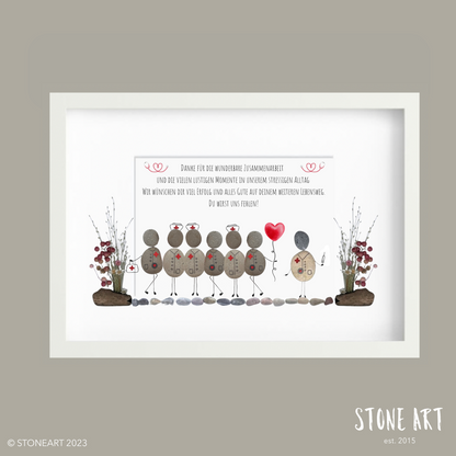 Handgemachtes Steinbild mit Spruch für Krankenschwestern – perfektes Dankeschön für Pflegekräfte, Klinikpersonal oder zum Abschied.