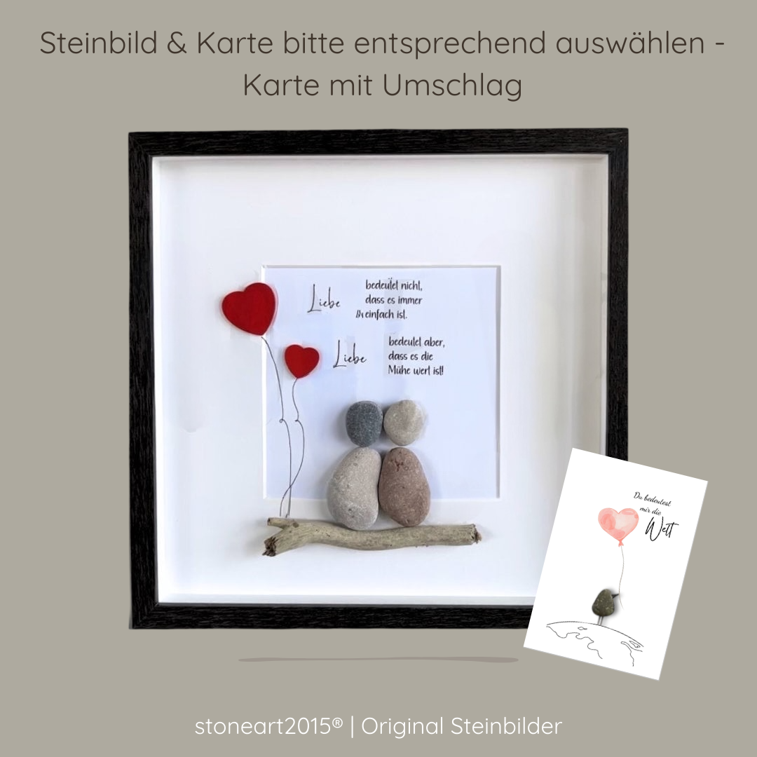 Steinbild Liebe bedeutet nicht , das es immer einfach ist. Handgemachtes Valentinstagsgeschenk