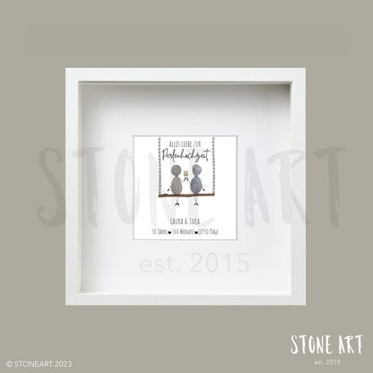 Steinbild Perlenhochzeit personalisiertes Geschenk zum 30. Hochzeitstag
