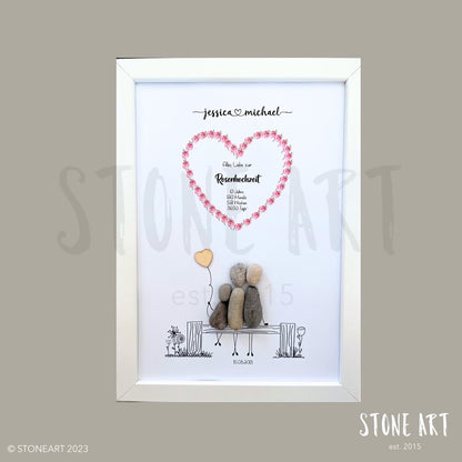 Steinbild Rosenhochzeit - Geschenk zum zehnten Hochzeitstag