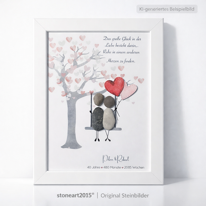 Steinbild - Das große Glück in der Liebe Rubinhochzeit Geschenk