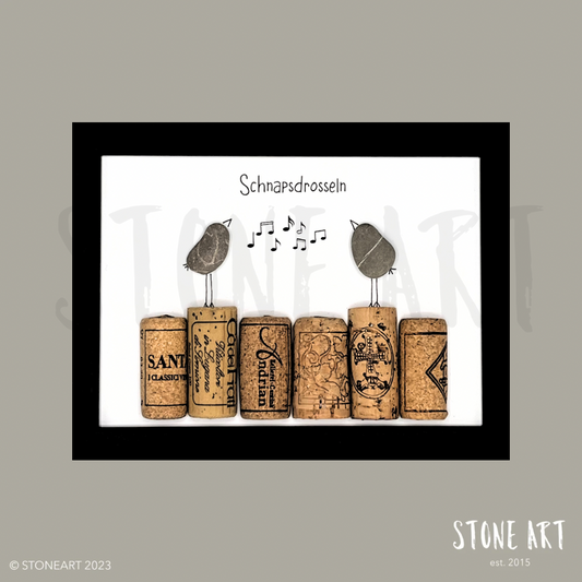 Steinbild Schnapsdrosseln Geschenk