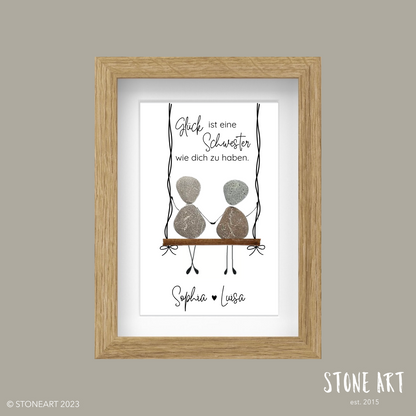 Steinbild Schwester Geschenk Geburtstag