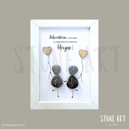 Steinbild Schwestern sind nie allein Geschenk für Schwester