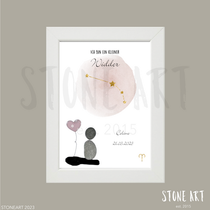 Steinbild Sternzeichen Widder Geschenk Geburt Mädchen