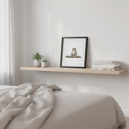 Trauer Steinbild dekoriert im ruhigen Wohnraum auf Regal