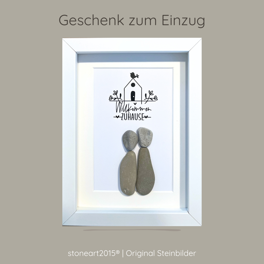 Handgemachtes Steinbild als Einzugsgeschenk