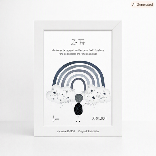 Steinbild „Was immer dir begegnet“ – Taufgeschenk & Geburt