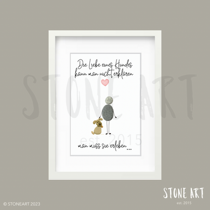 Steinbild die Liebe eines Hundes kann man nicht erklären