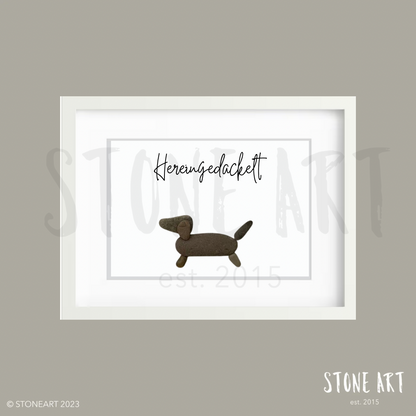 TIER14-Steinbild-Hereingedackelt-besonders Geschenk für Dackelliebhaber
