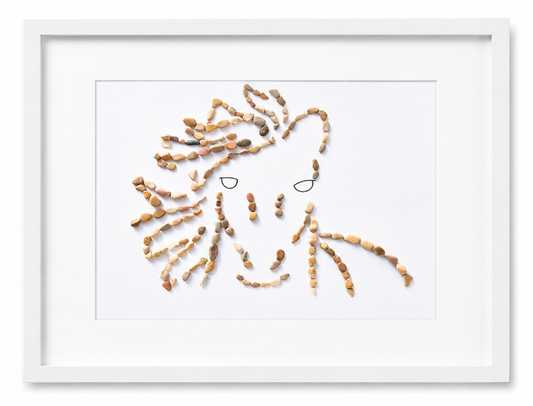 Kieselsteinbild Pferdeliebe, Geschenk für Pferdeliebhaber, handgemachtes Steinbild