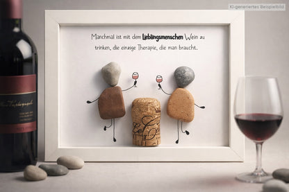 Stone picture - Sometimes you have to drink wine with your favorite person...