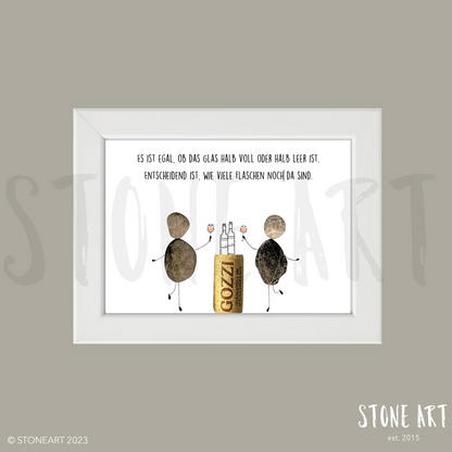 Steinbild Es ist egal ob das Glas halb voll oder halb leer ist