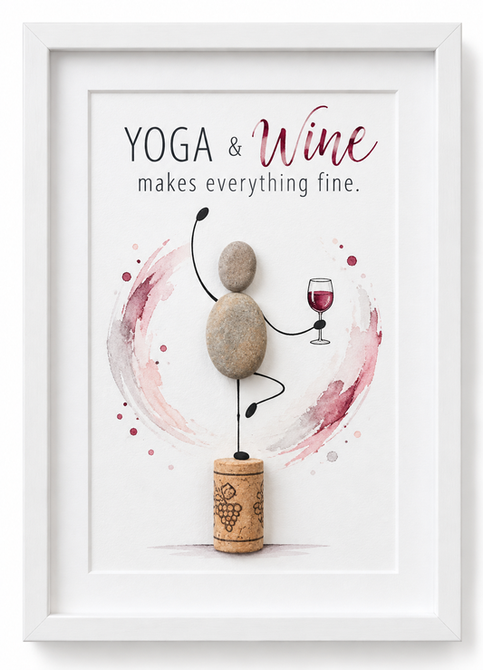 Kieselsteinbild WEINtastisch – witziges Geschenk für Weinliebhaber, handgemachtes Steinbild